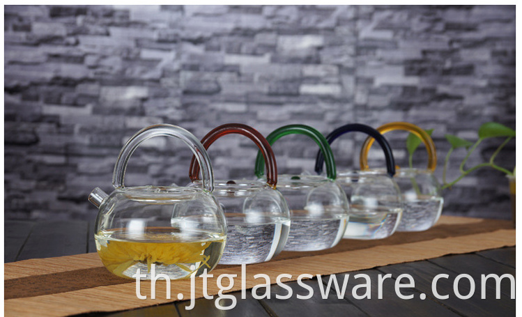 colorful glass water teapot